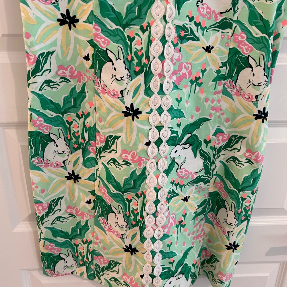 Crown and Ivy Bunny Easter Dress Green White Size 14 - Picture 3 of 11